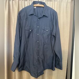 Western Frontier Shirt Pearl Snap Rodeo Cowboy Rockabilly Vintage Mens XL
